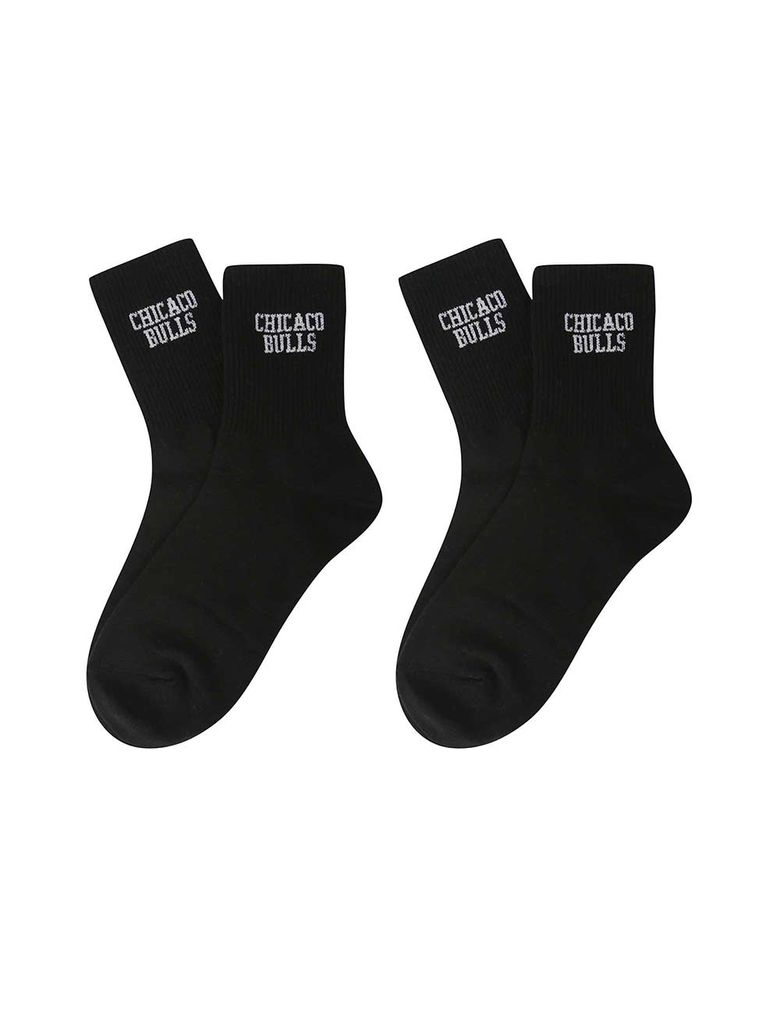 팀 레터링 2PACK MID SOCKS 블랙