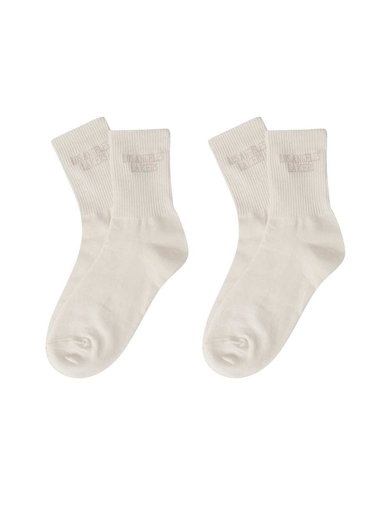 팀 레터링 2PACK MID SOCKS 아이보리