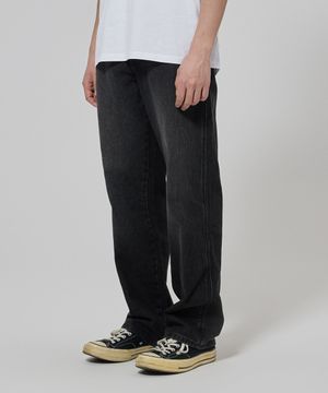 954 릴렉스드 데님 팬츠 Black Wash Faded