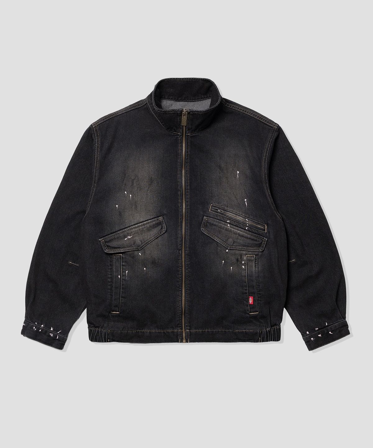디키즈(DICKIES) 오버핏 더티 워시드 데님 재킷 Black
