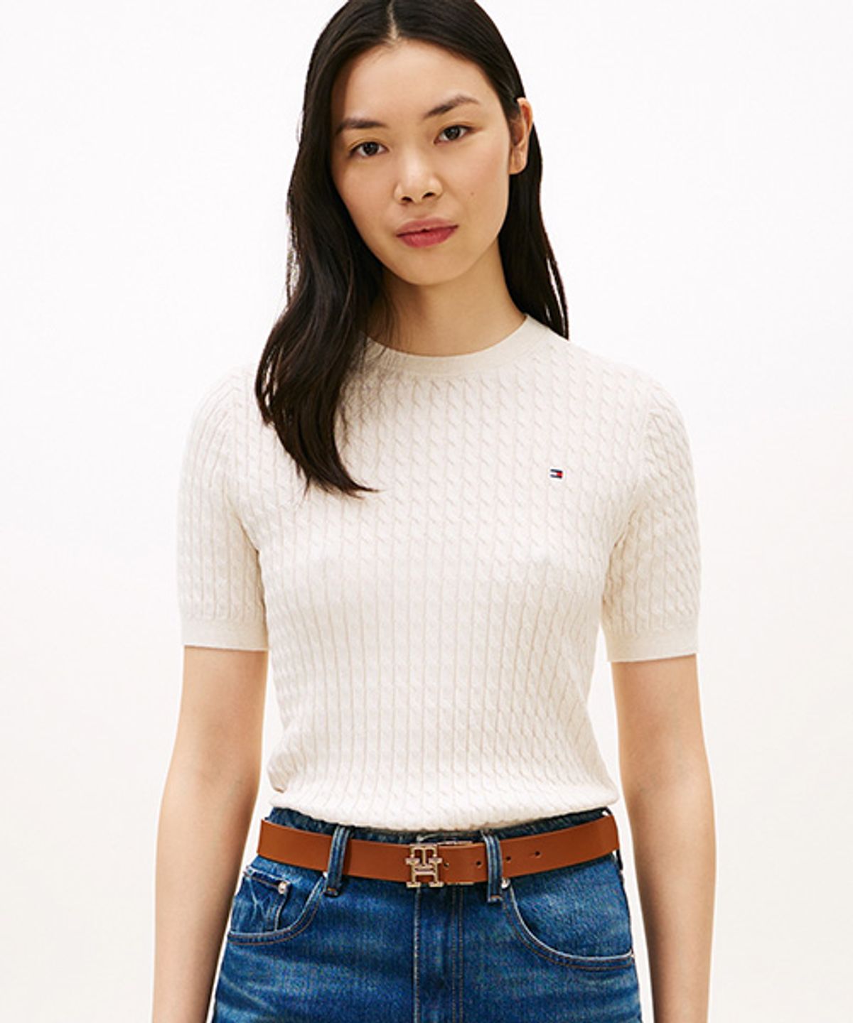 타미힐피거(TOMMY HILFIGER) 미니 케이블 크루넥 스웨터 (T22G1KTO060WT20F5)