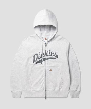 베이스볼 후드 집업 White Melange