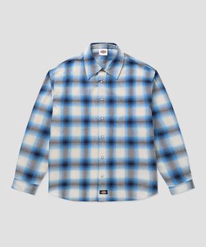 레이온 옴브레 체크 셔츠 Blue