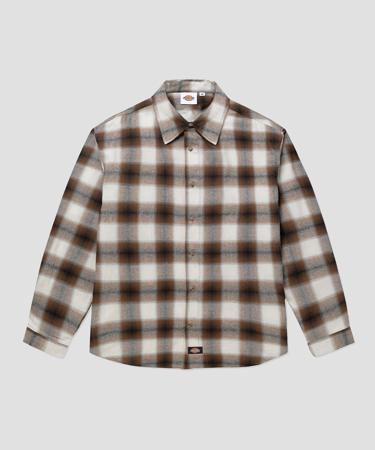 디키즈(DICKIES) 레이온 옴브레 체크 셔츠 Brown