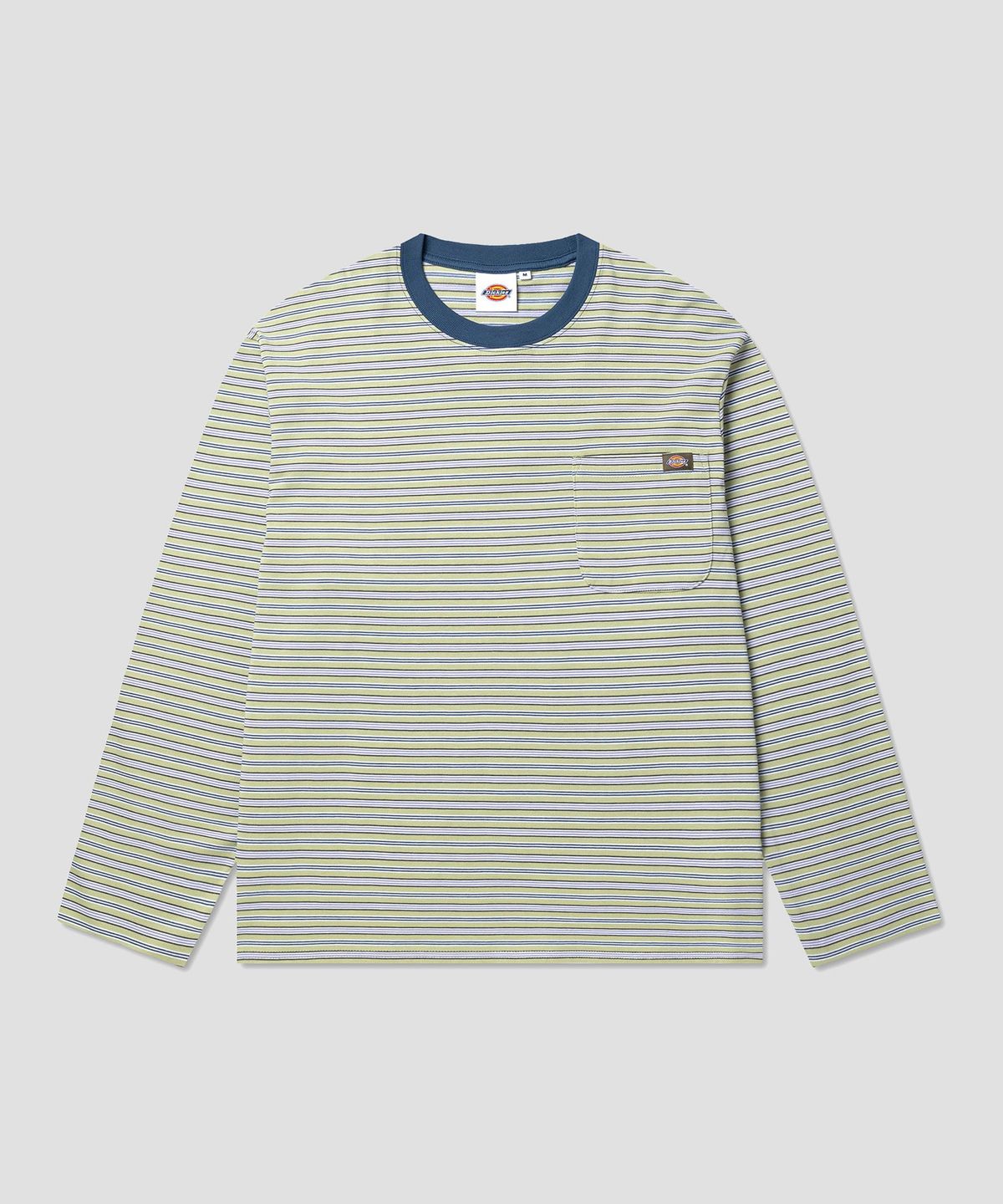 디키즈(DICKIES) 파인 스트라이프 포켓 롱슬리브 Olive