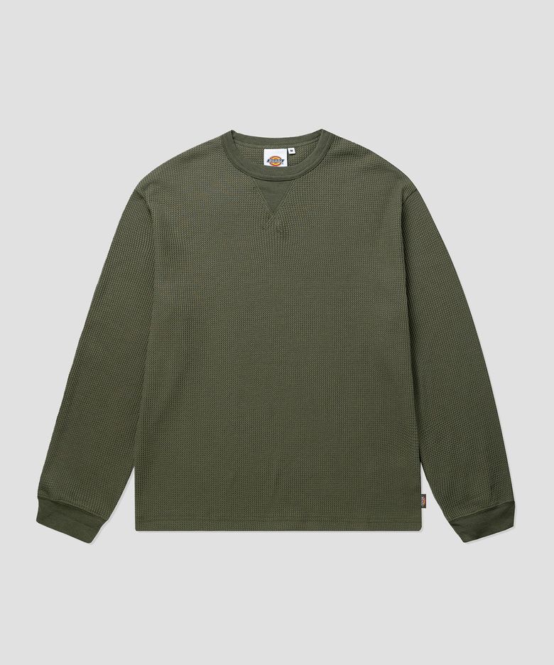 레귤러핏 와플 롱슬리브 Olive