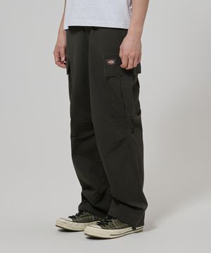 워시드 루즈핏 트윌 카고 팬츠 Olive