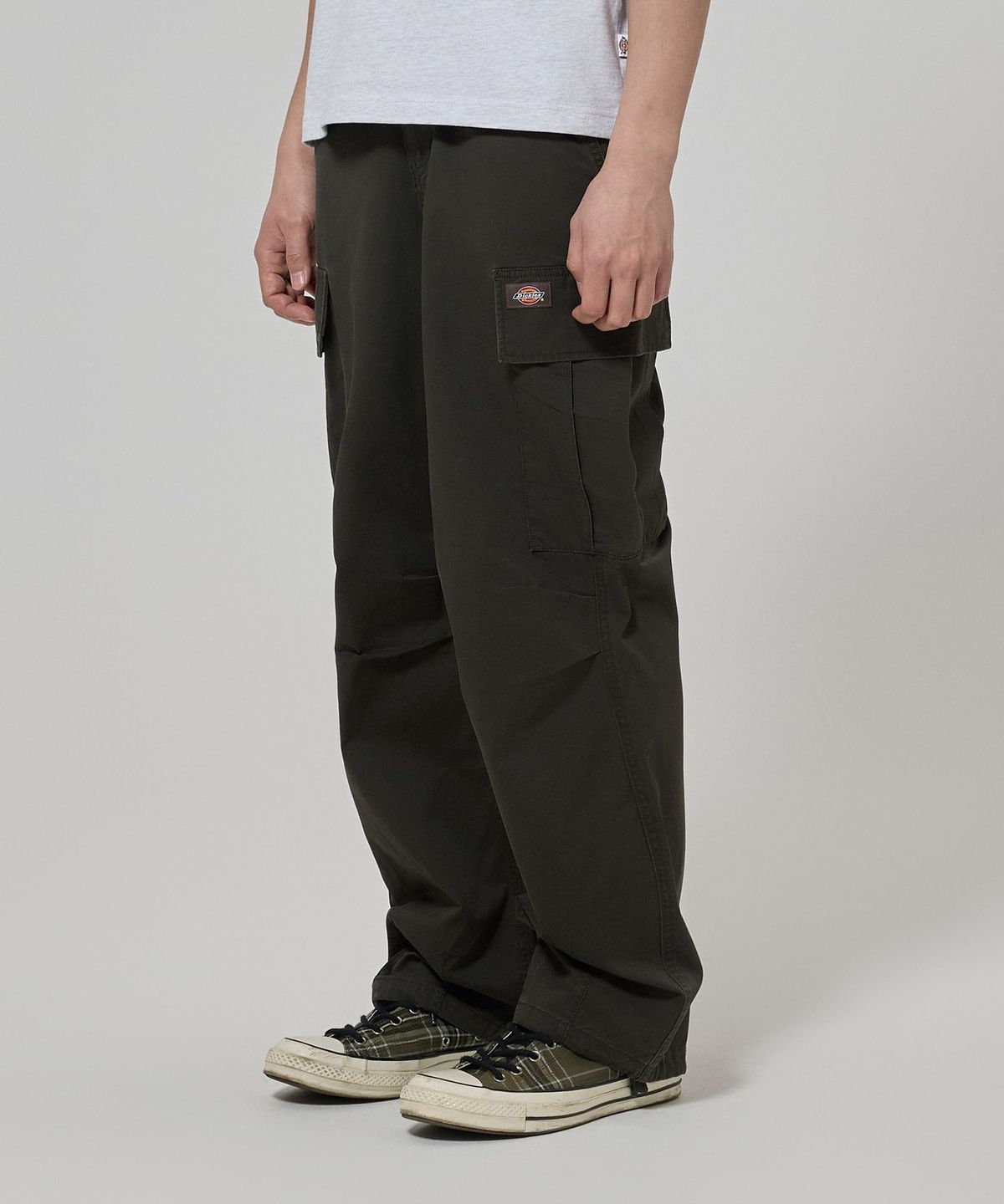 디키즈(DICKIES) 워시드 루즈핏 트윌 카고 팬츠 Olive