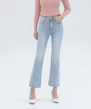 소프트 워싱 허리스판 부츠컷 데님 팬츠 (연청)