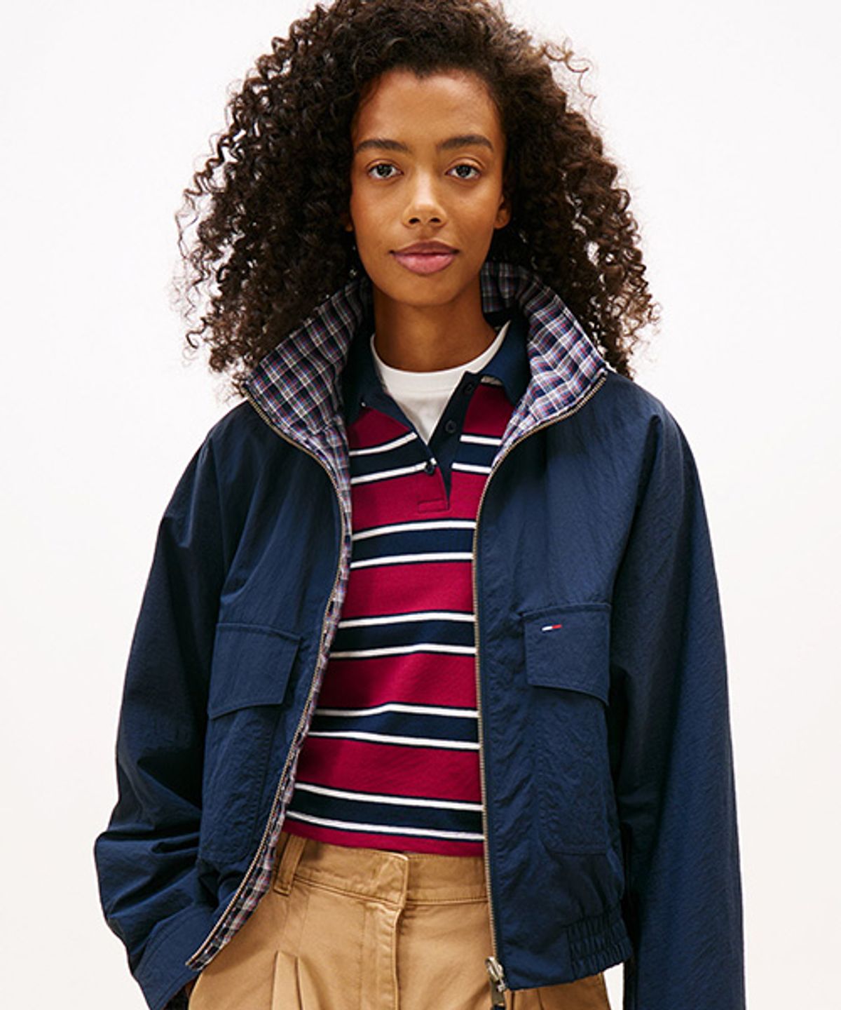 타미진스(TOMMY JEANS) 리버시블 하이넥 재킷 (T32G0WJC13TWT1C1G)