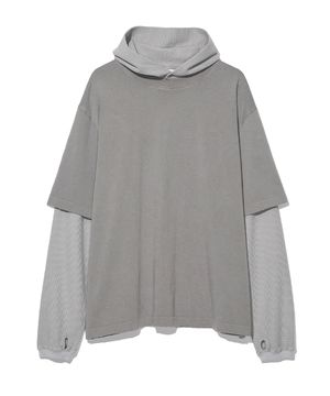 와플 레이어드 후디 그레이지