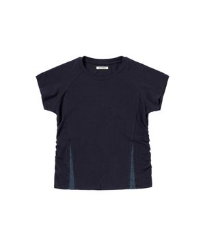 셔링 크롭 탑_네이비