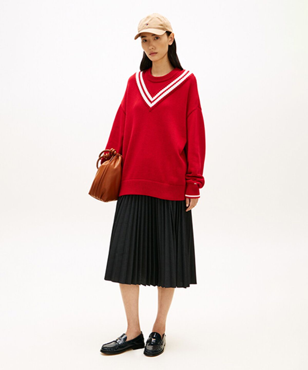 타미힐피거(TOMMY HILFIGER) 울 블렌드 체크 플리츠 스커트 (T22G1WSC051WT10IM)