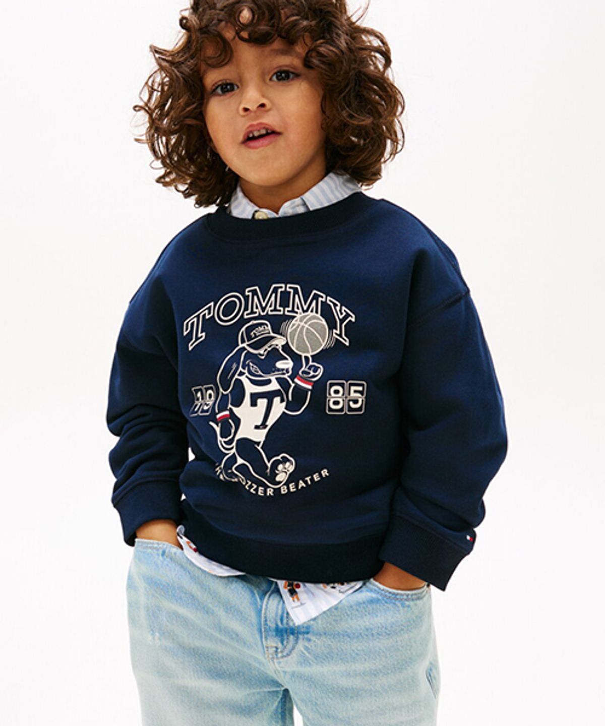 타미힐피거 키즈(TOMMY HILFIGER KIDS) 바스켓볼 그래픽 스웨트셔츠