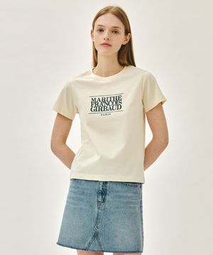 W CLASSIC LOGO TEE cream / green