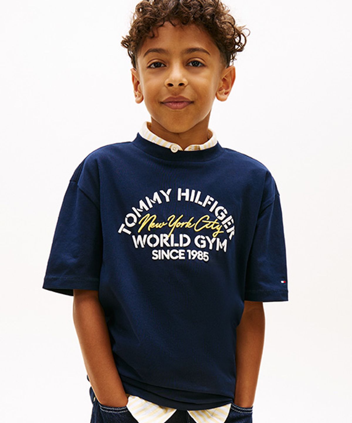 타미힐피거 키즈(TOMMY HILFIGER KIDS) 러버 프린트 로고 티셔츠