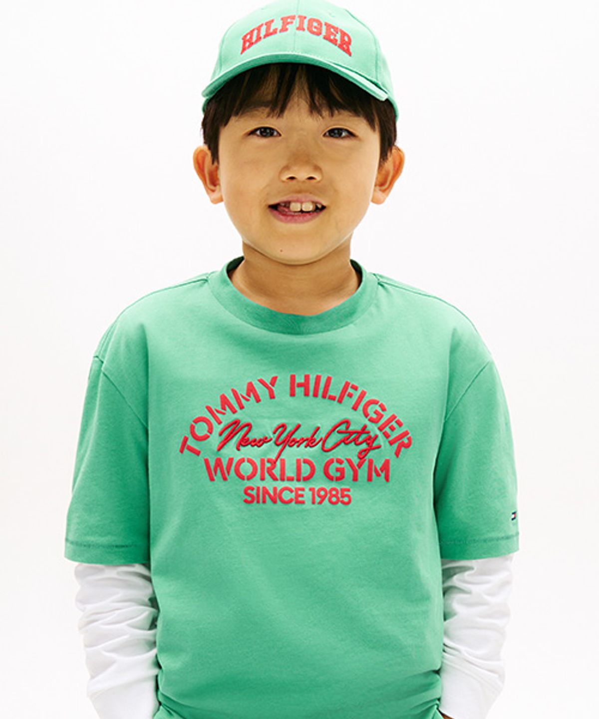 타미힐피거 키즈(TOMMY HILFIGER KIDS) 러버 프린트 로고 티셔츠