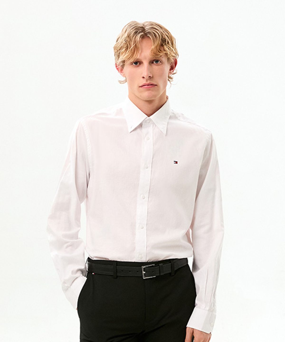 타미힐피거(TOMMY HILFIGER) [Regula fit] 옥스포드 솔리드 셔츠 (T12G1WSH190MT1YBR)