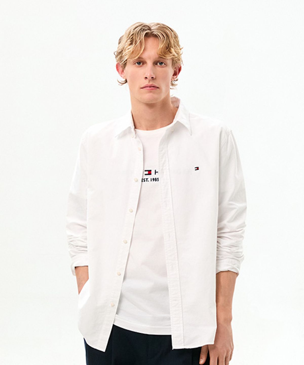 타미힐피거(TOMMY HILFIGER) [Asian Regula fit] 헤리티지 옥스포드 솔리드 셔츠 (T12G0WSH010MT2YCF)