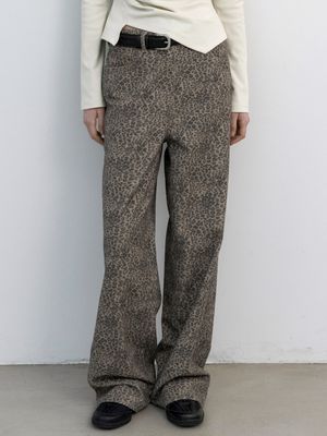 BILLI LEOPARD WIDE LEG PANTS (PT-5795)