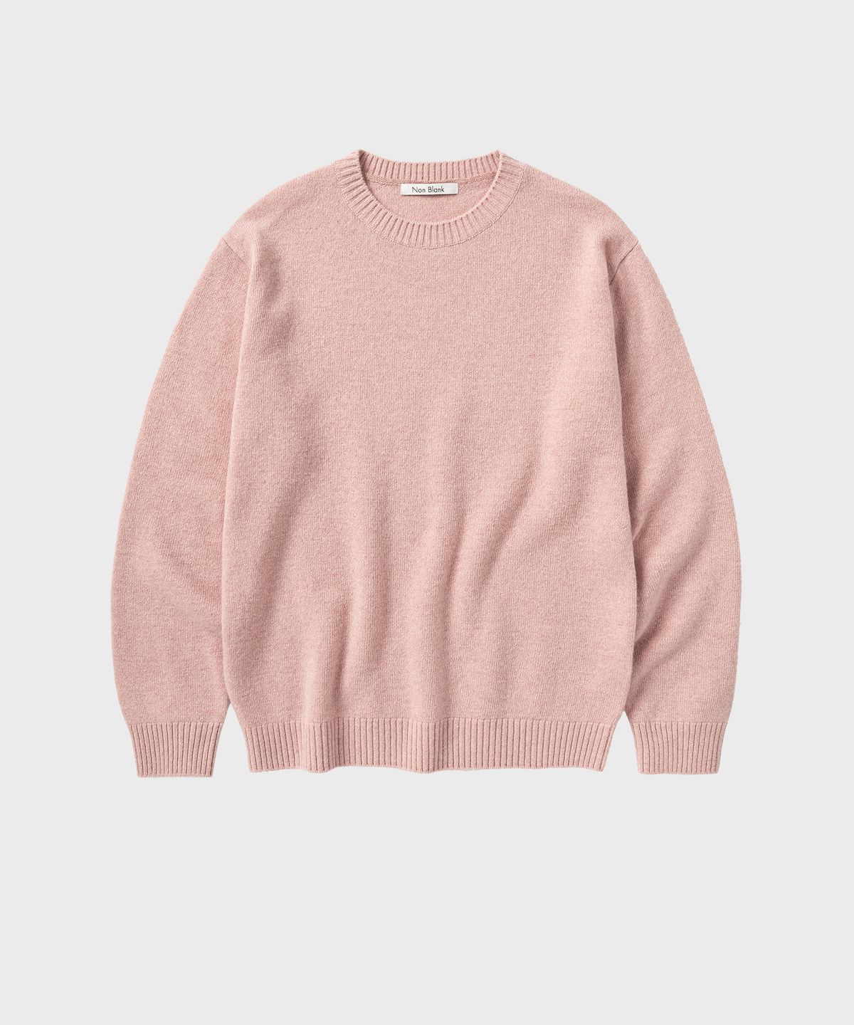 넌블랭크(NONBLANK) 데일리 울 캐시미어 크루넥 니트_MELANGE PINK