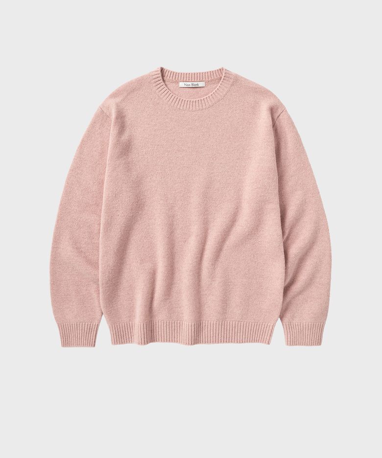 데일리 울 캐시미어 크루넥 니트_MELANGE PINK