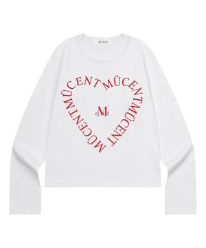 하트 레터링 긴팔 티 (2컬러)