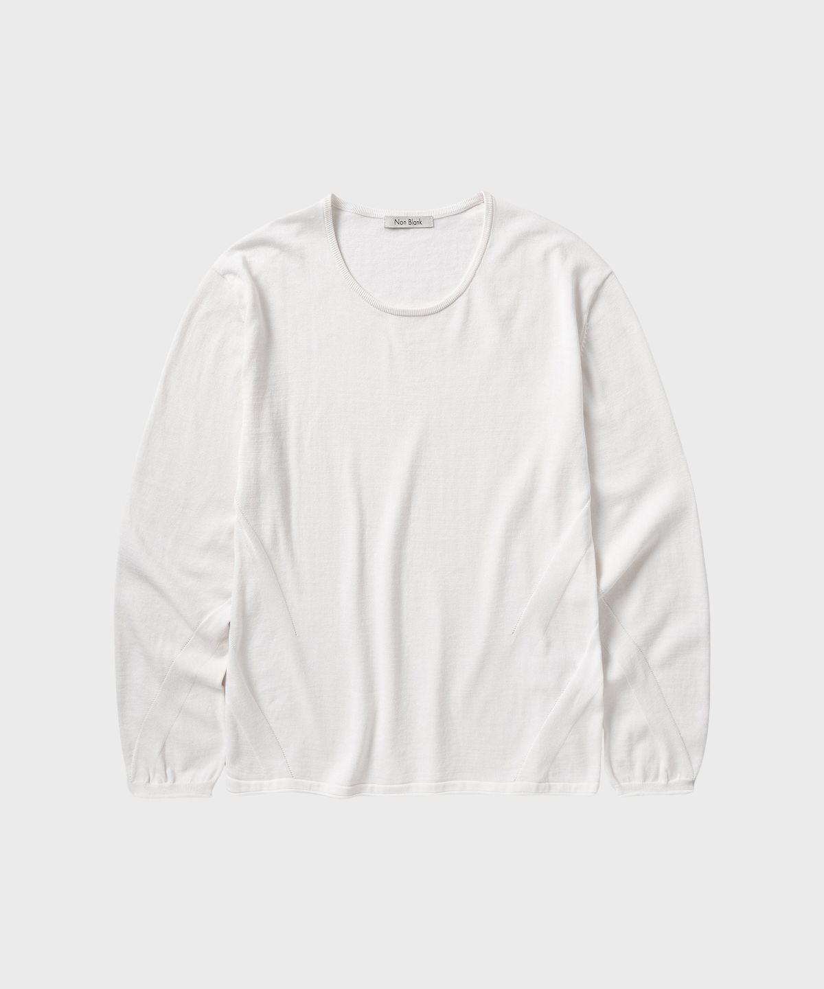 넌블랭크(NONBLANK) 파인 게이지 U넥 LS 니트_WHITE