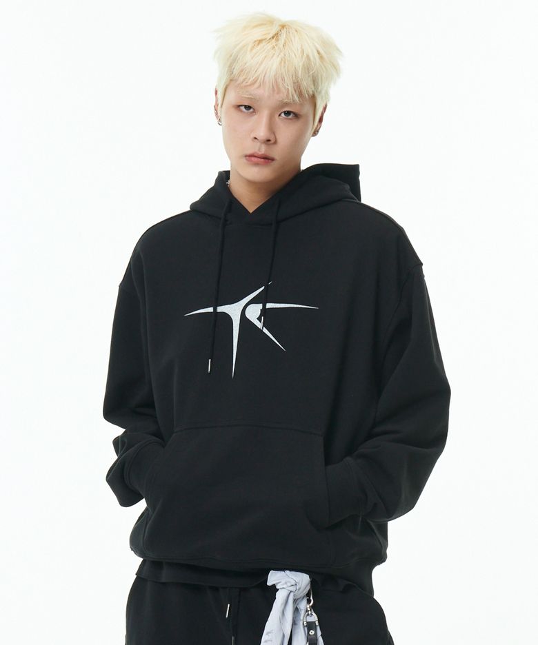 DEV:10 에센셜 후드 티셔츠_블랙