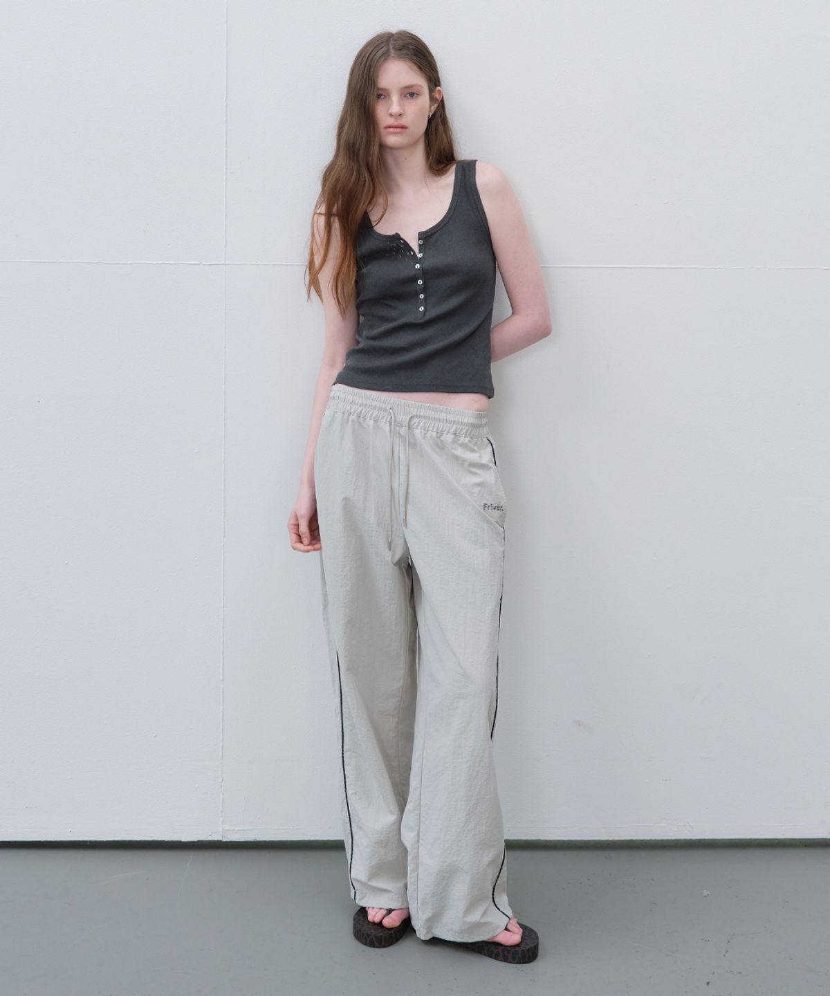 프리버07(FRIVER07) Side line nylon string pants [FRSP06PT04]_Gray