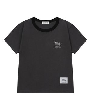 로라 스몰 로고 배색 반팔 티 (5컬러)