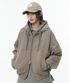 DEV:10 CHECK DOUBLE HOODIE ZIP-UP_PALE BROWN
