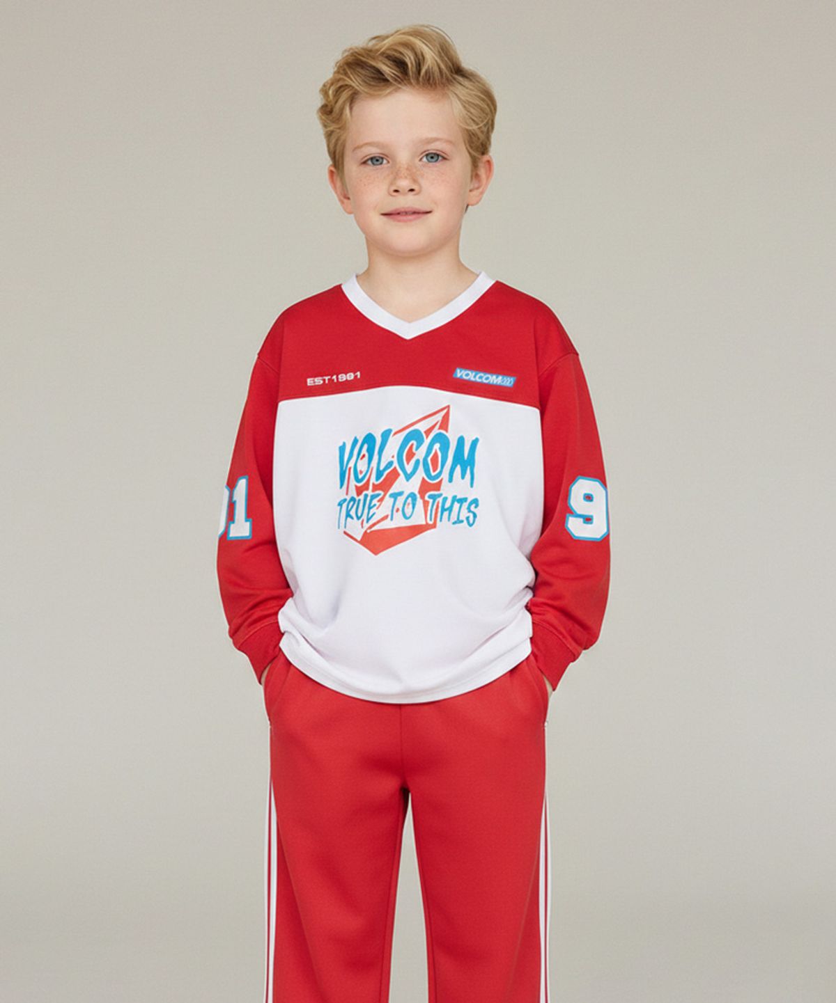볼컴 키즈(VOLCOM KIDS) 컬러블럭 티셔츠 D6S006