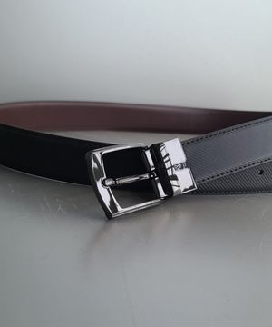 양면회전 가죽벨트 검정사피아노문양 브라운면 민자가죽