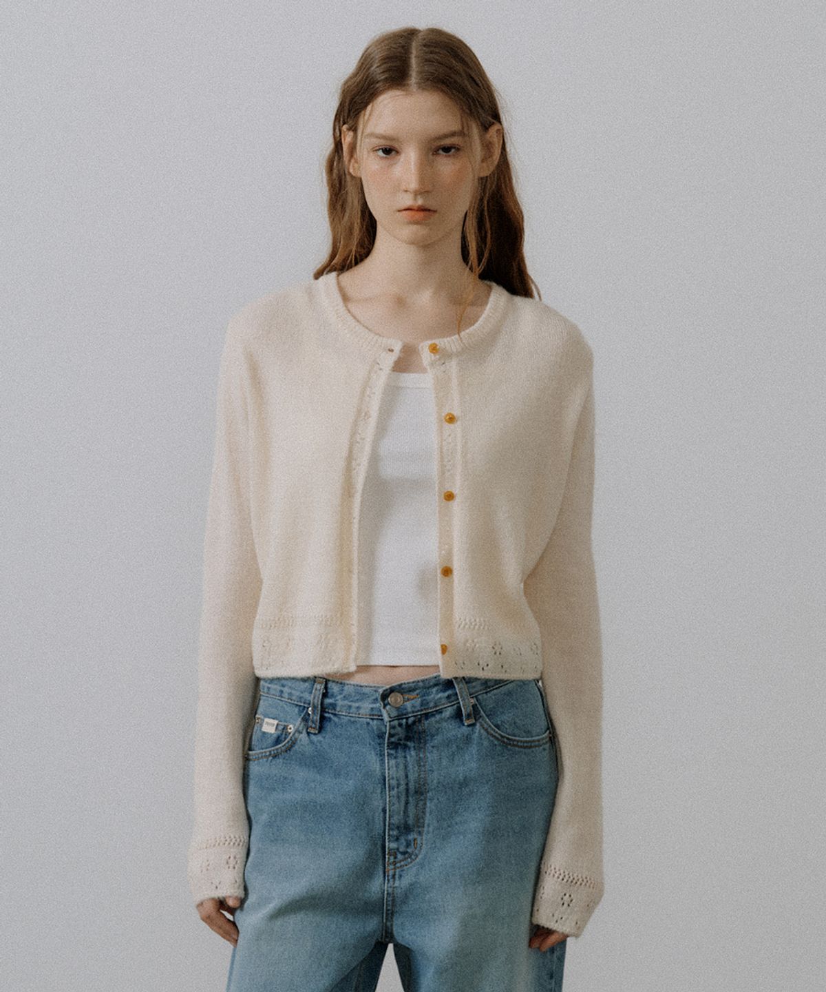 프리버07(FRIVER07) Mohair wool blend cardigan [FRSP05CD02]_Beige
