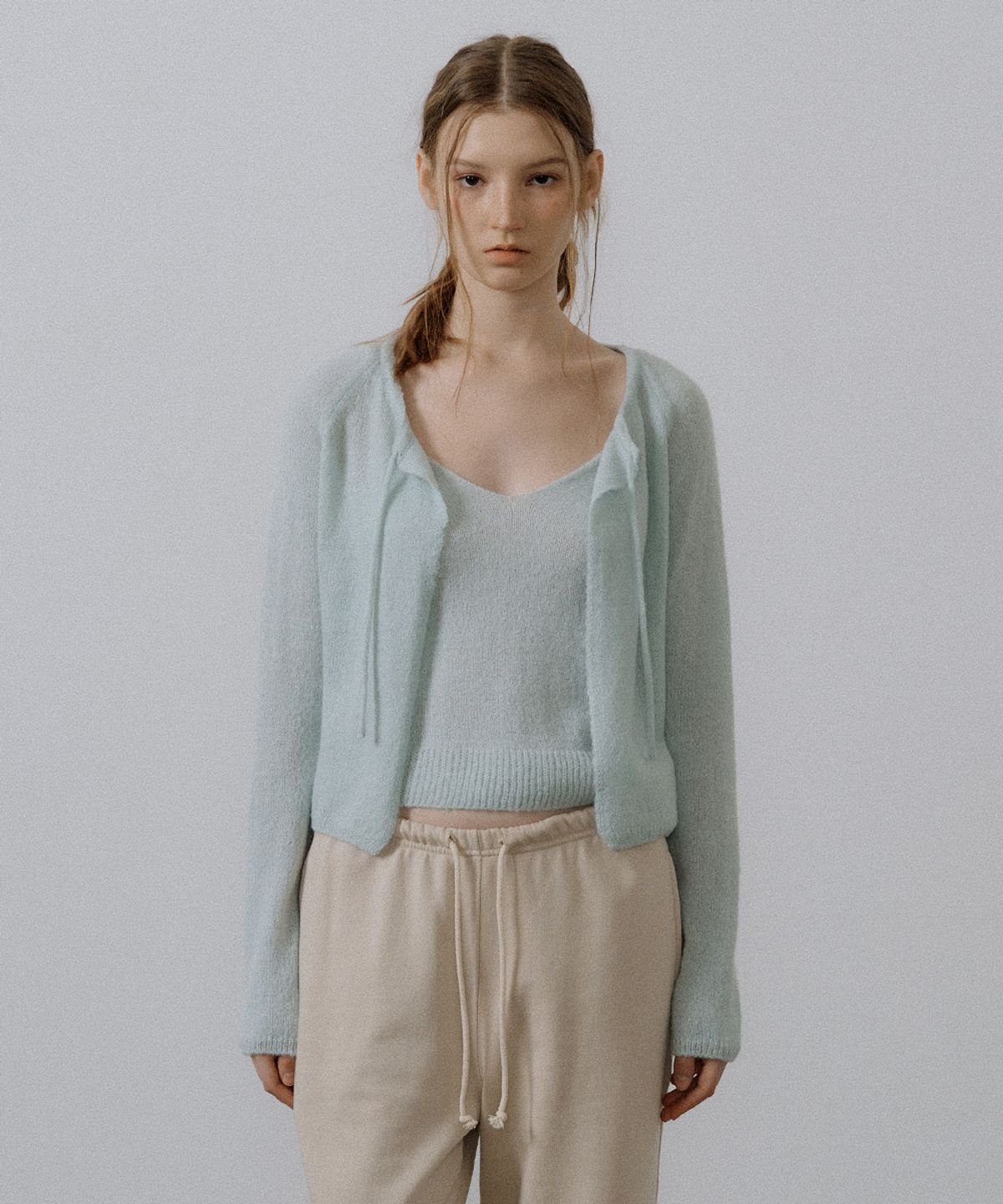 프리버07(FRIVER07) Mohair ribbon cardigan set [FRSP05CD06]_Mint