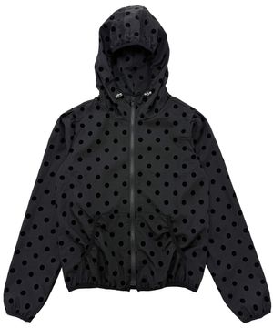 스푼 도트 셔링 후드 윈드브레이커_블랙