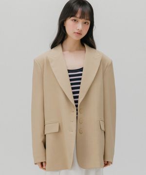 3 버튼 블레이저 (베이지)