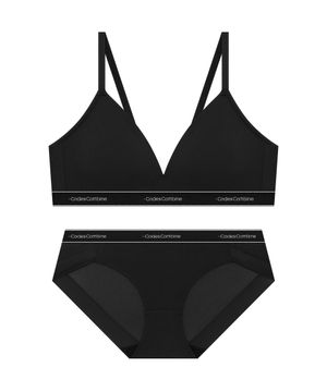 미니멀 에어로쿨 브라렛 햄팬티 세트_블랙