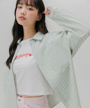 투포켓 스트라이프 셔츠 (2color)