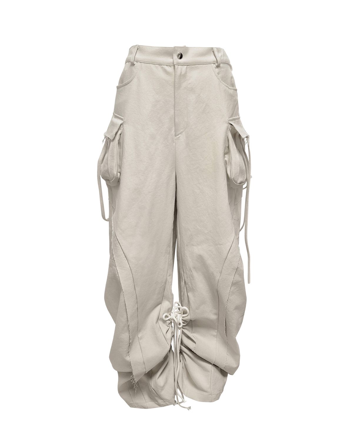 정도(JUNGDO) CUT OUT STRING CARGO PANTS . DIRTY BEIGE