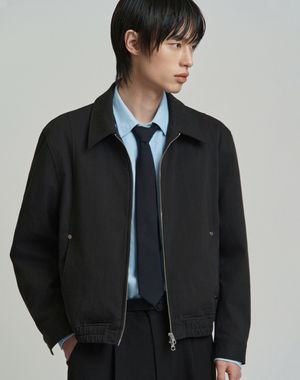베르 세미 오버핏 코튼 블루종 자켓 [블랙]