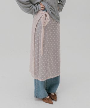 블루밍 시폰 랩 스커트 (딥핑크)