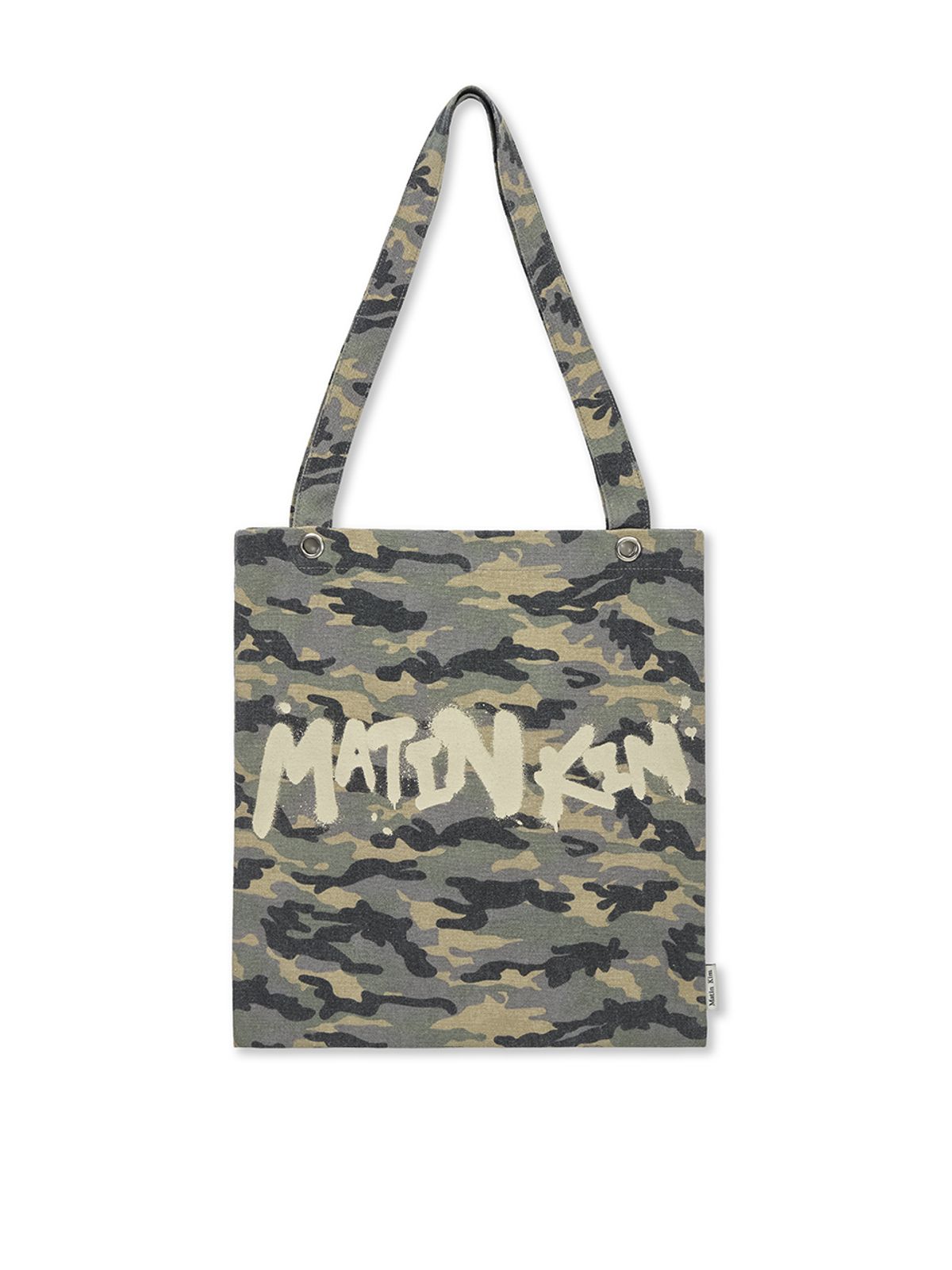마뗑킴(MATIN KIM) MATIN CAMOUFLAGE ECOBAG IN KHAKI