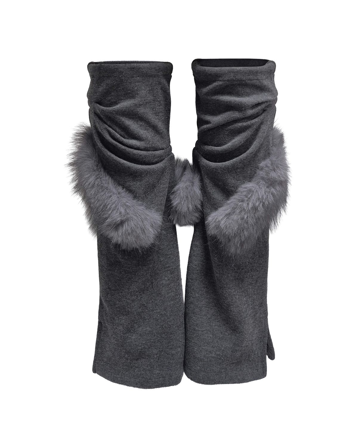 정도(JUNGDO) CURVED FUR LEG WARMERS . GRAY