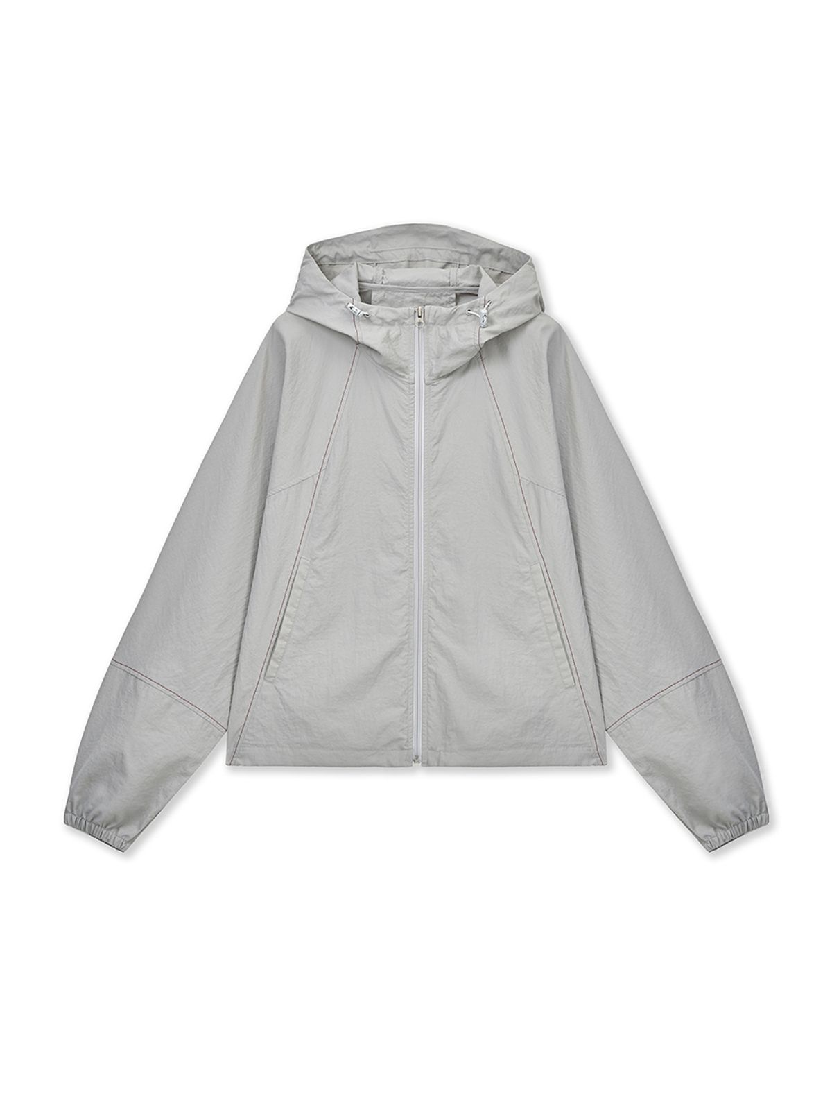 마뗑킴(MATIN KIM) CROPPED BACK LOGO HOODY WIND BREAKER IN LIGHT BEIGE
