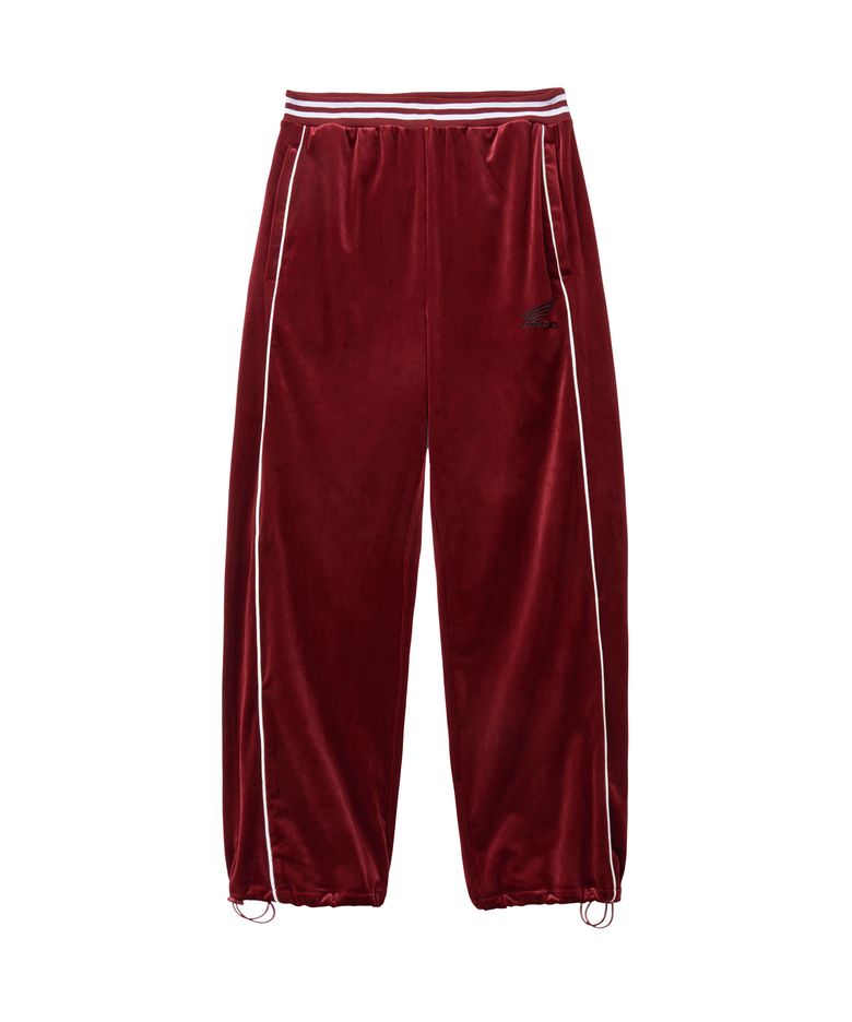Velvet Track Pants Burgundy