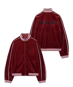 Velvet Track Jacket Burgundy