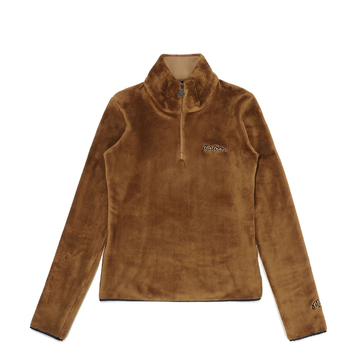 말본 골프(MALBON GOLF) Fluffy 하프 집업 티셔츠 TAN (WOMAN)