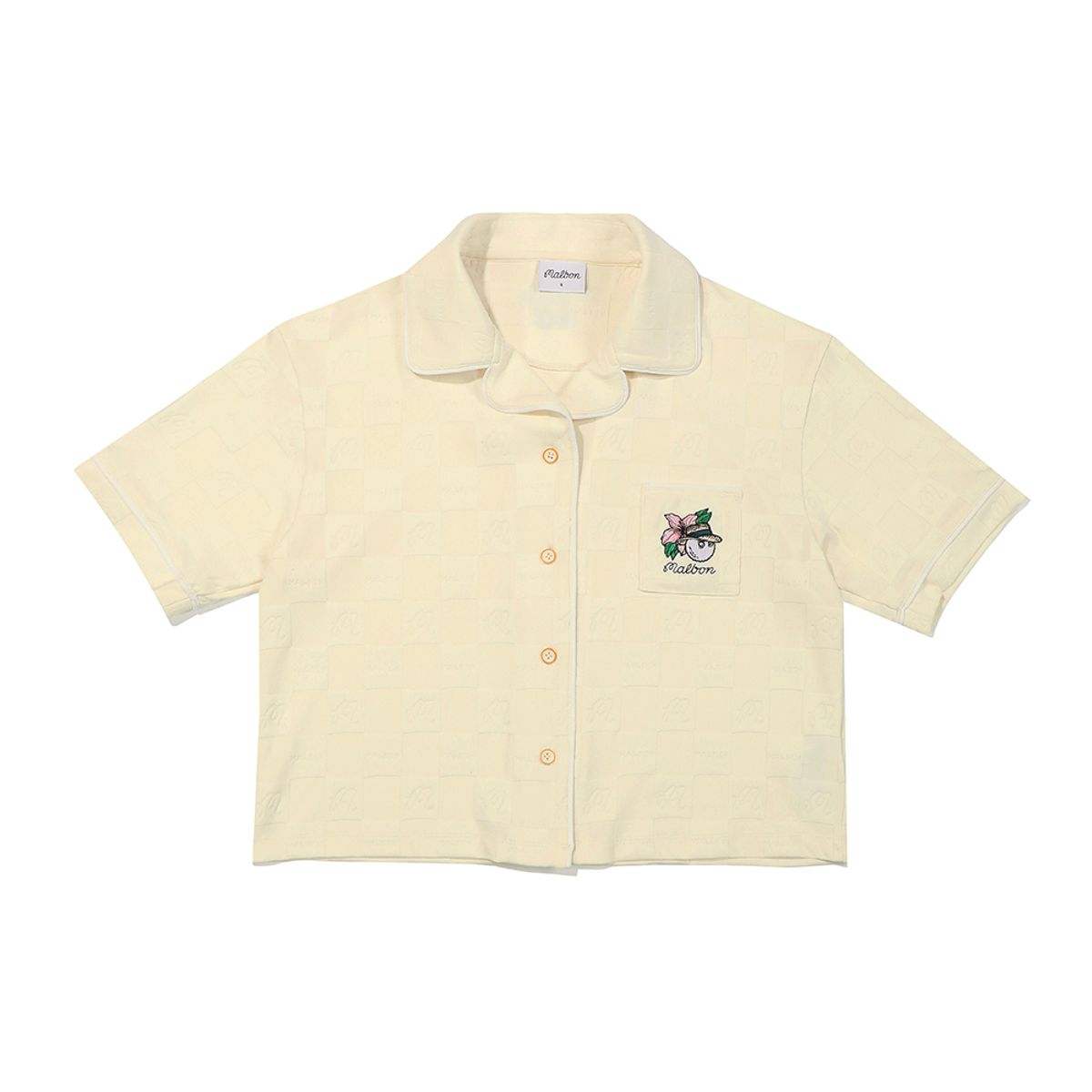 말본 골프(MALBON GOLF) Panama 버킷 자카드 폴로티셔츠 YELLOW (WOMAN)